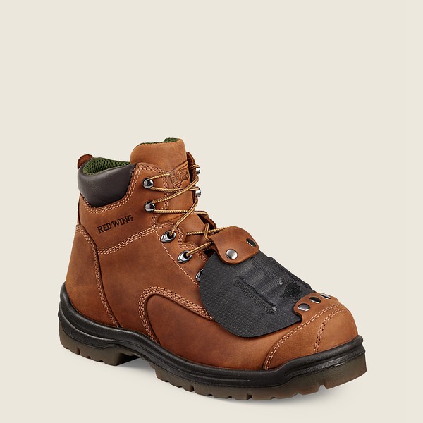 Red Wing Safety Boots Mens Brown - King Toe® - 6-inch Toe Metguard - 4017369-HD